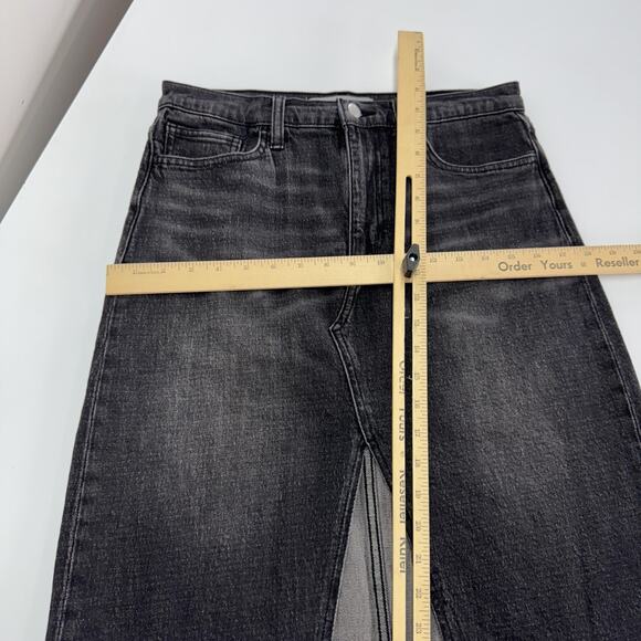 Joes Jeans Skirt Womens 28 Washed Black Denim High-Rise Nerine Raw Hem Slit - Picture 12 of 12